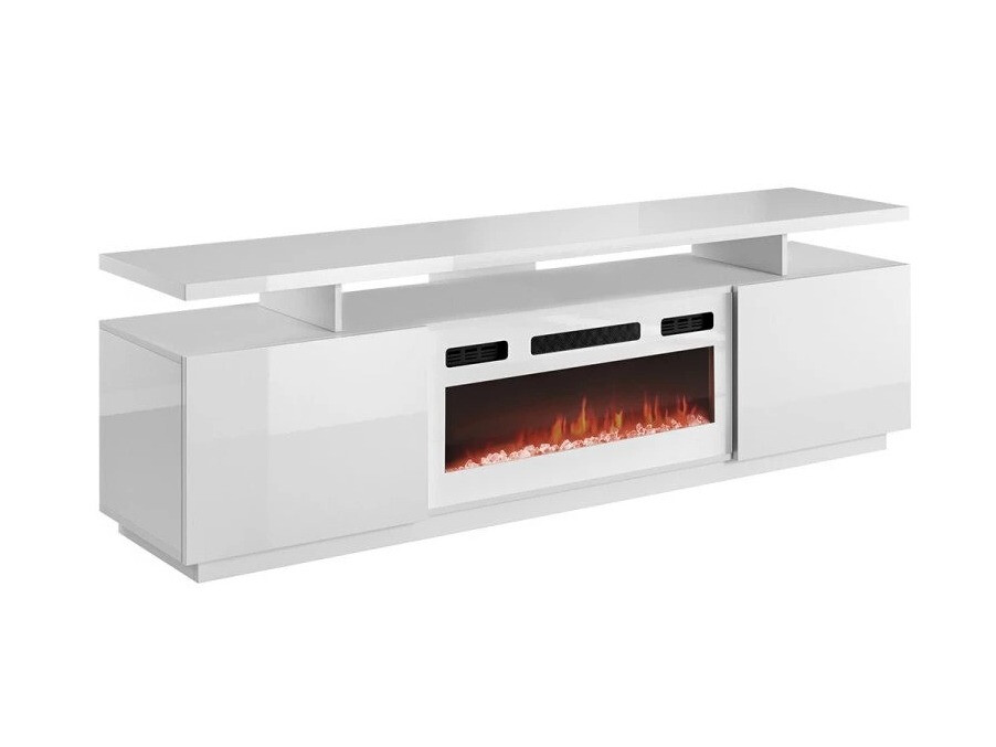 Mueble TV Charlotte 151 (Blanco + Blanco brillante)