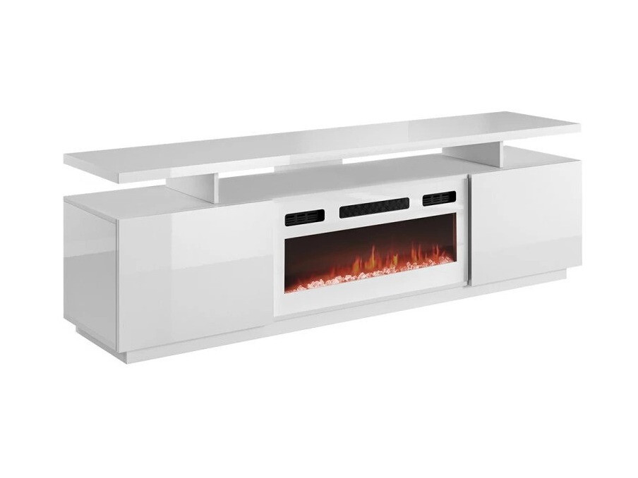 Mueble TV Figura I (Blanco + Blanco brillante)