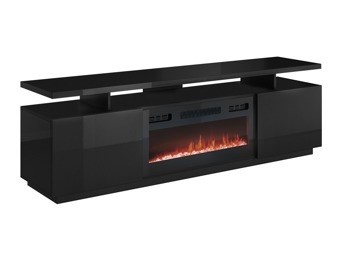 Mueble TV Figura I (Negro + Negro brillante)