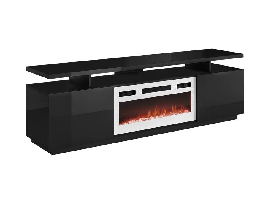 Mueble TV Figura I (Negro + Negro brillante)