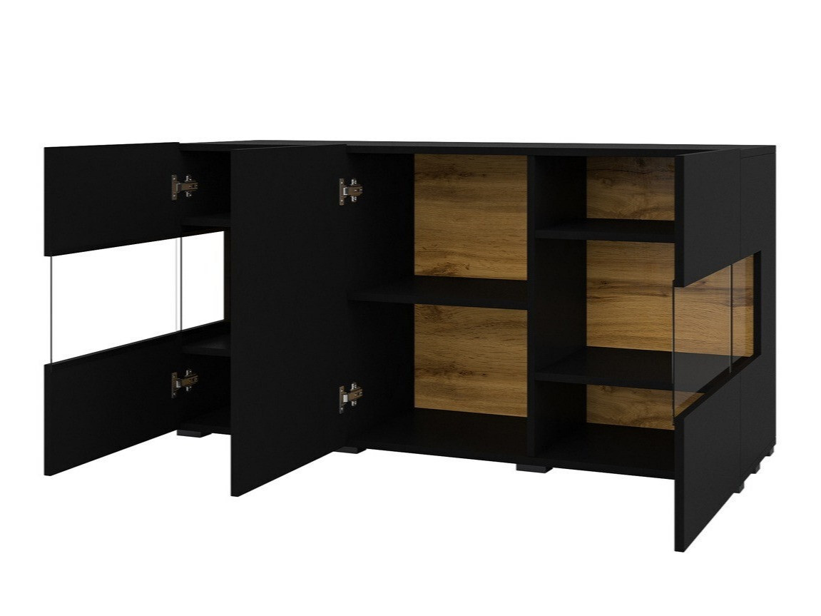 Aparador Revmiru 102 (Negro + Roble wotan)