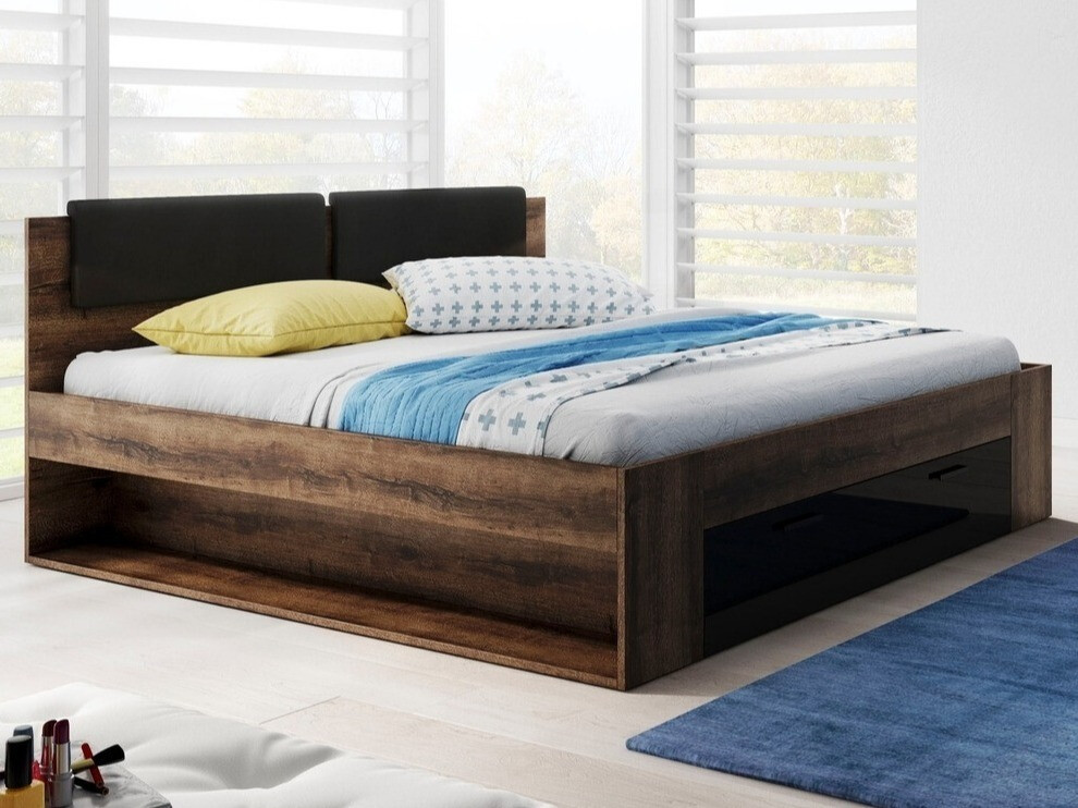 Cama Levruvu 106 (Roble del Monastery + Negro)