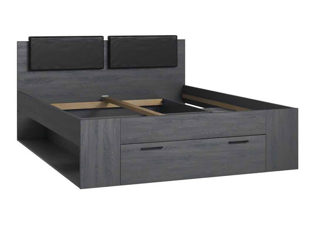 Cama Levruvu 106 (Roble gris + Negro)