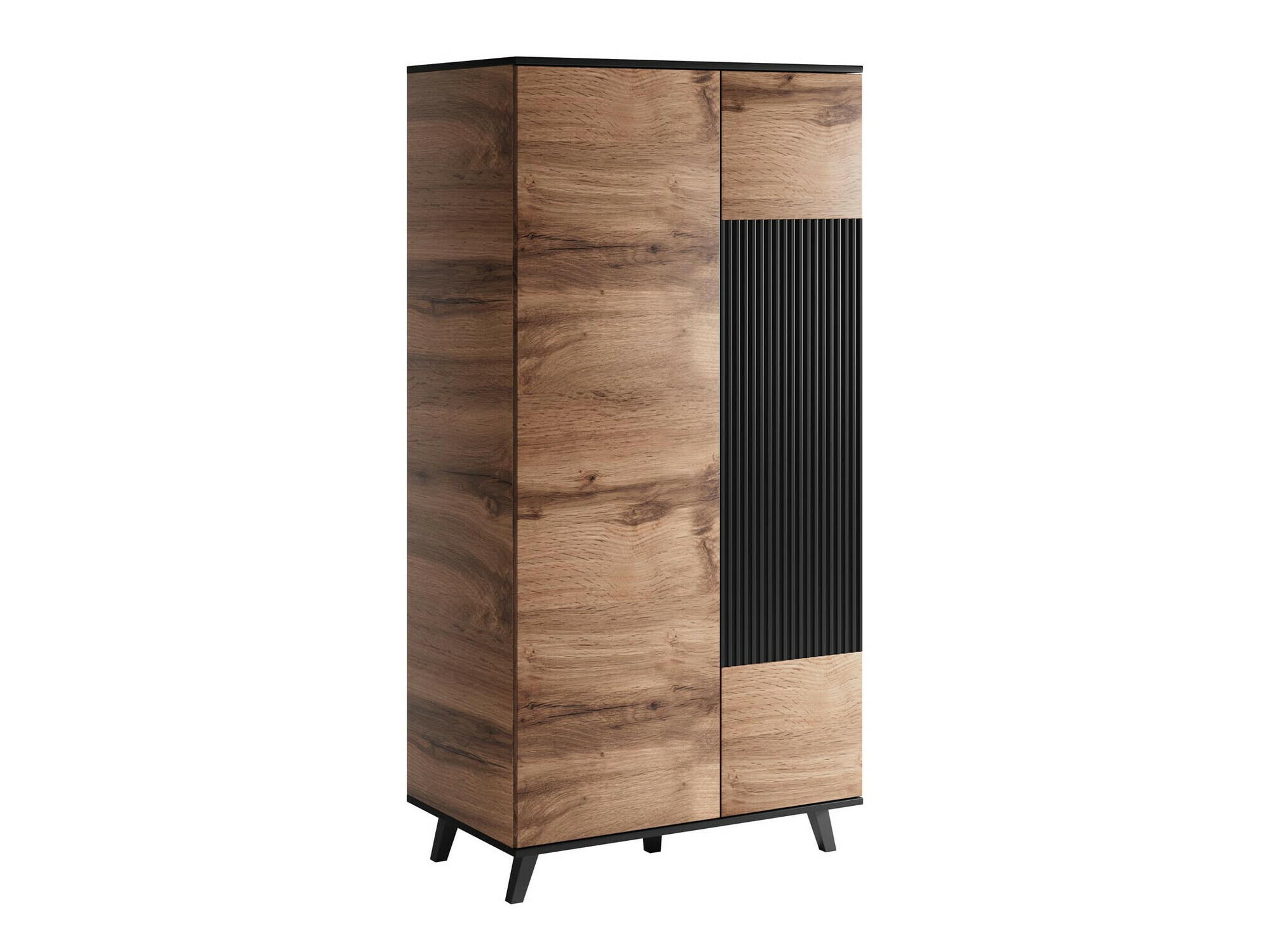 Armario Luelia 113 (Negro + Roble wotan)