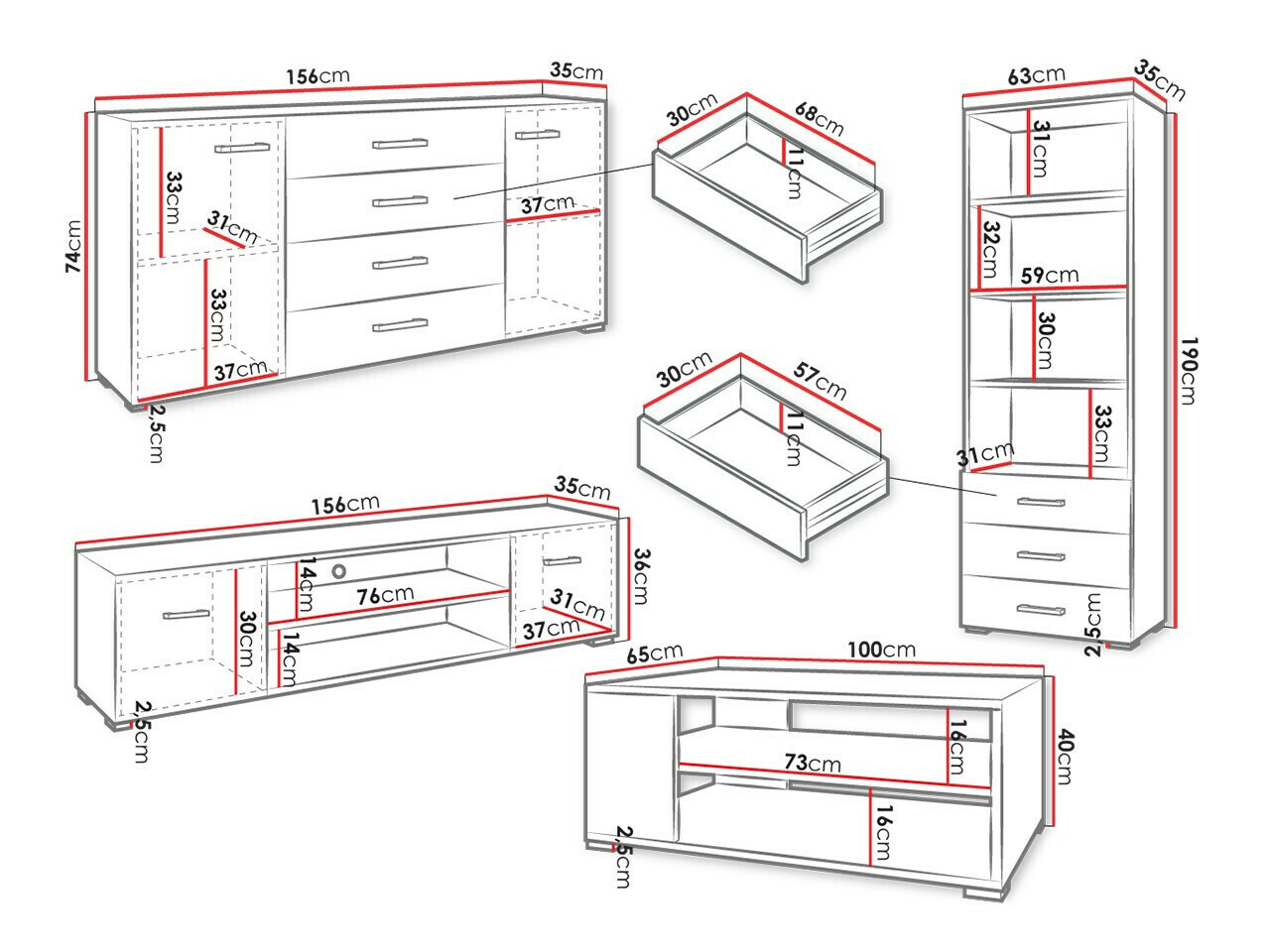 Conjunto de salón Comfivo Casus I
