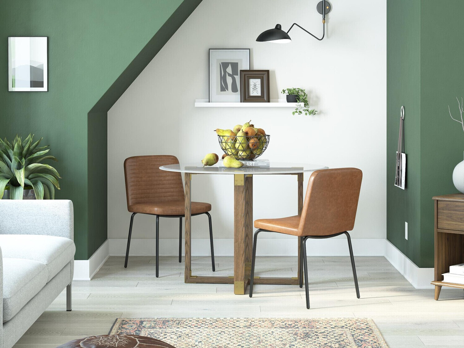 Conjunto de sillas Tulsa 208 (Marrón + Negro)