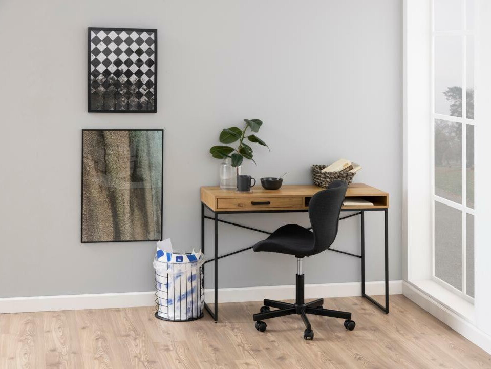 Mesa de oficina Norsica Sevferi 190 (Negro + Roble salvaje)