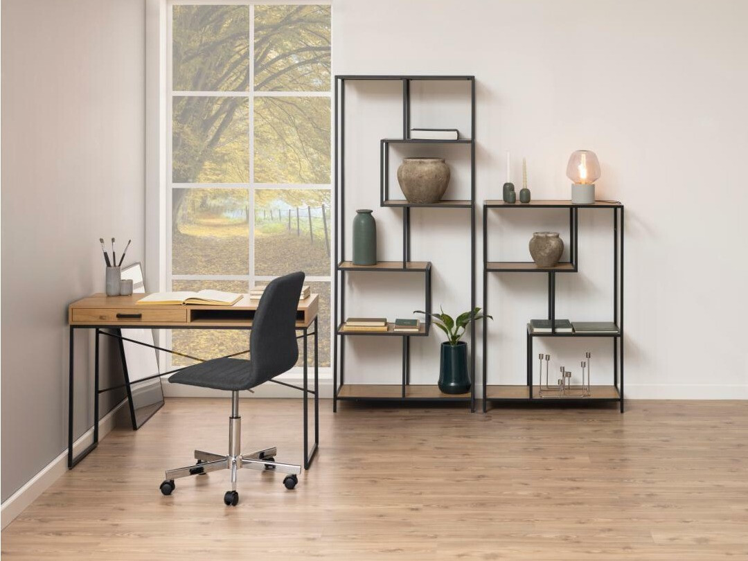 Mesa de oficina Norsica Sevferi 190 (Negro + Roble salvaje)