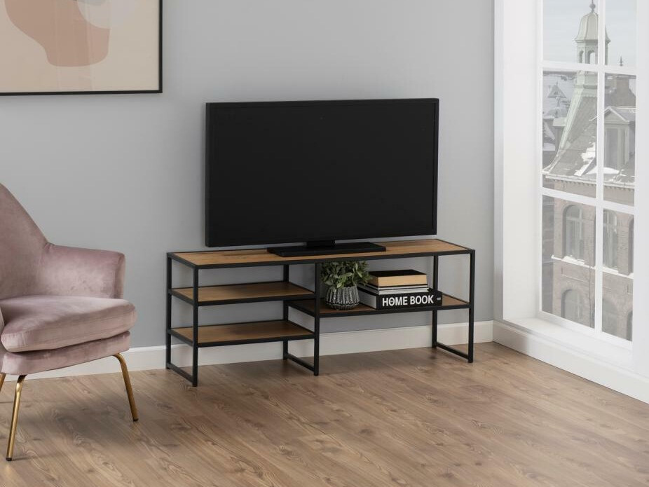 Mueble TV Norsica Sevferi 135 (Roble salvaje + Negro)