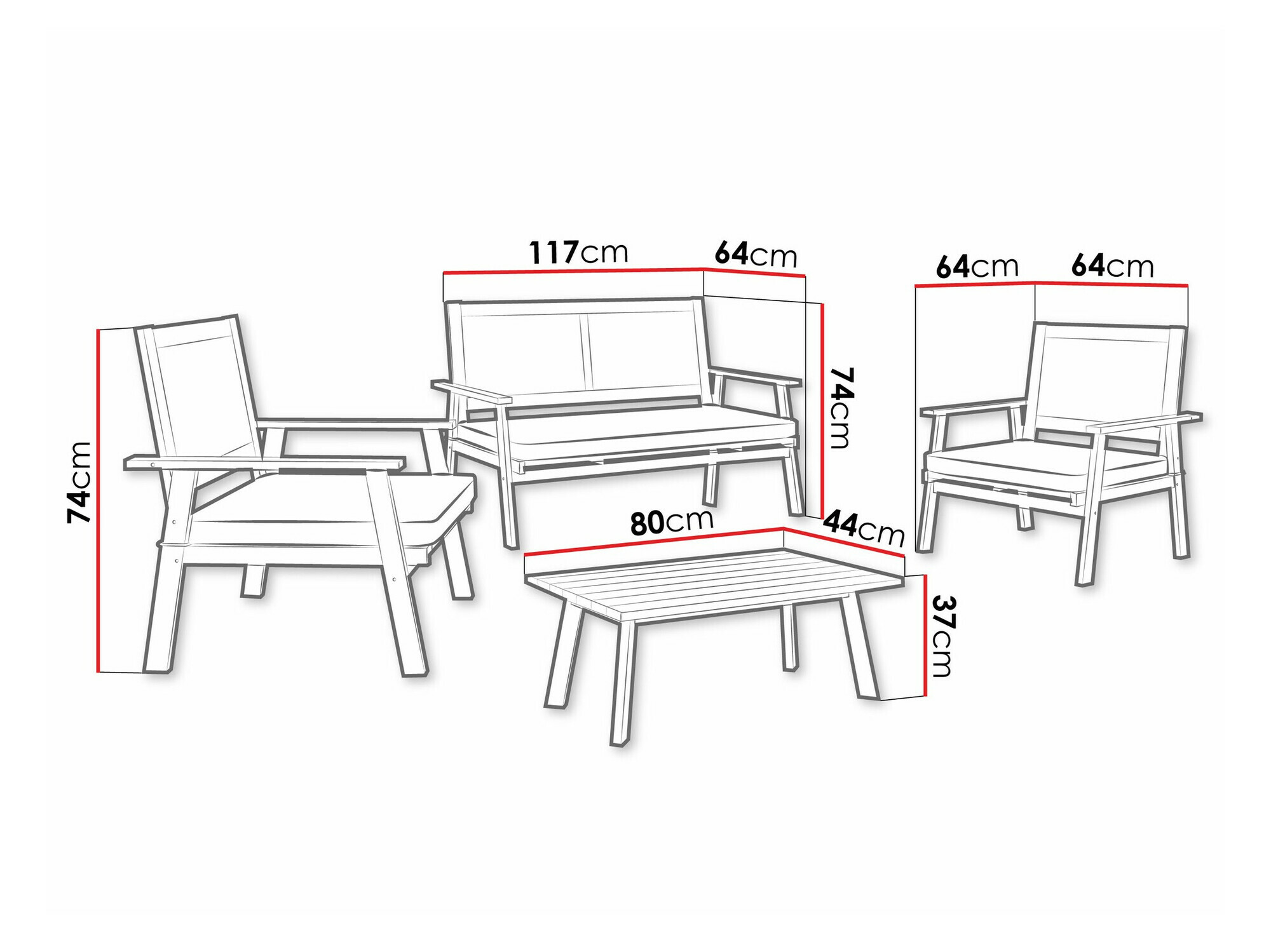 Conjunto de muebles de exterior Richardson 123