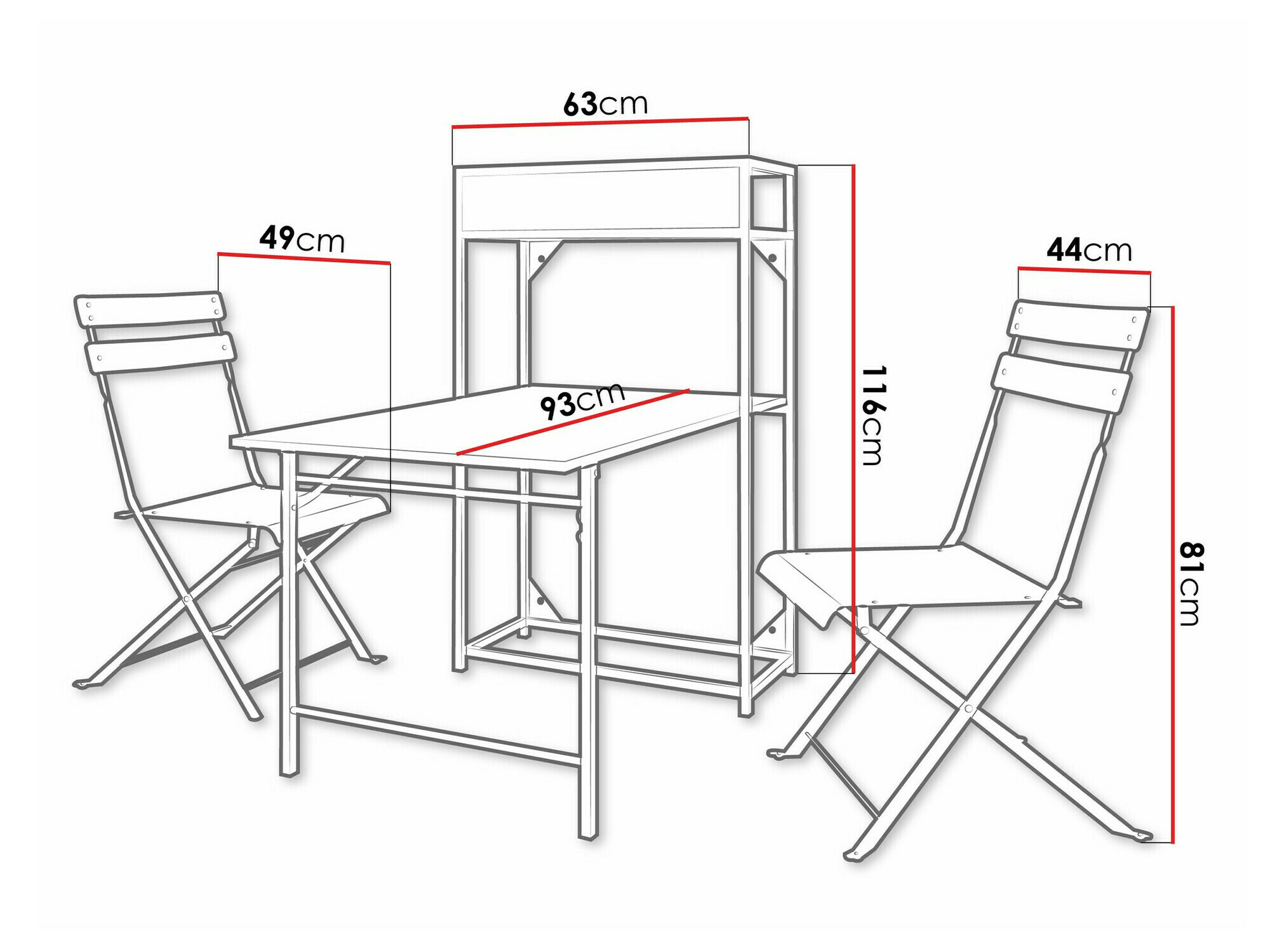Conjunto de terraza Richardson 124 (Negro)