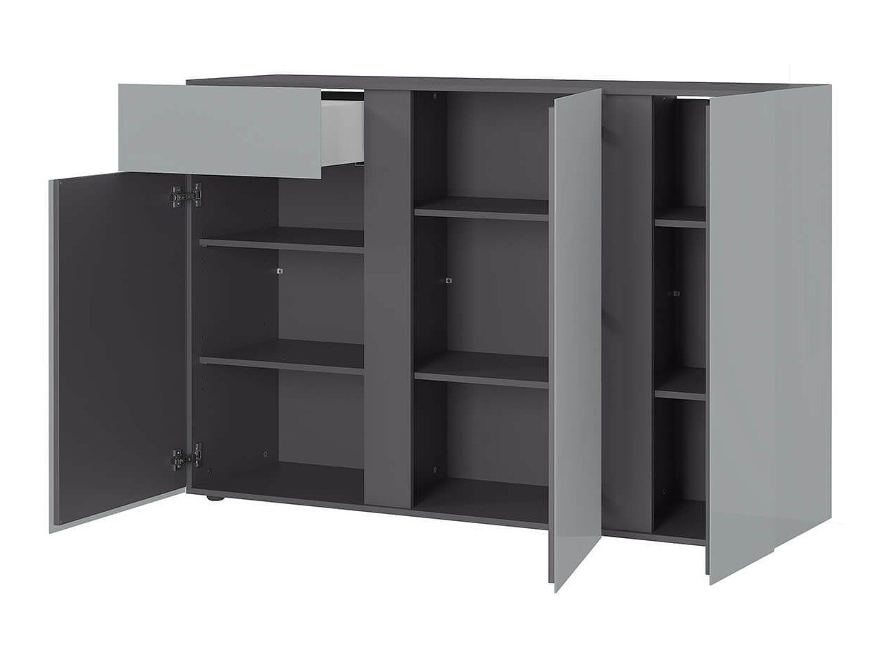 Cómoda Sacramento 291 (Gris brillante + Grafito)