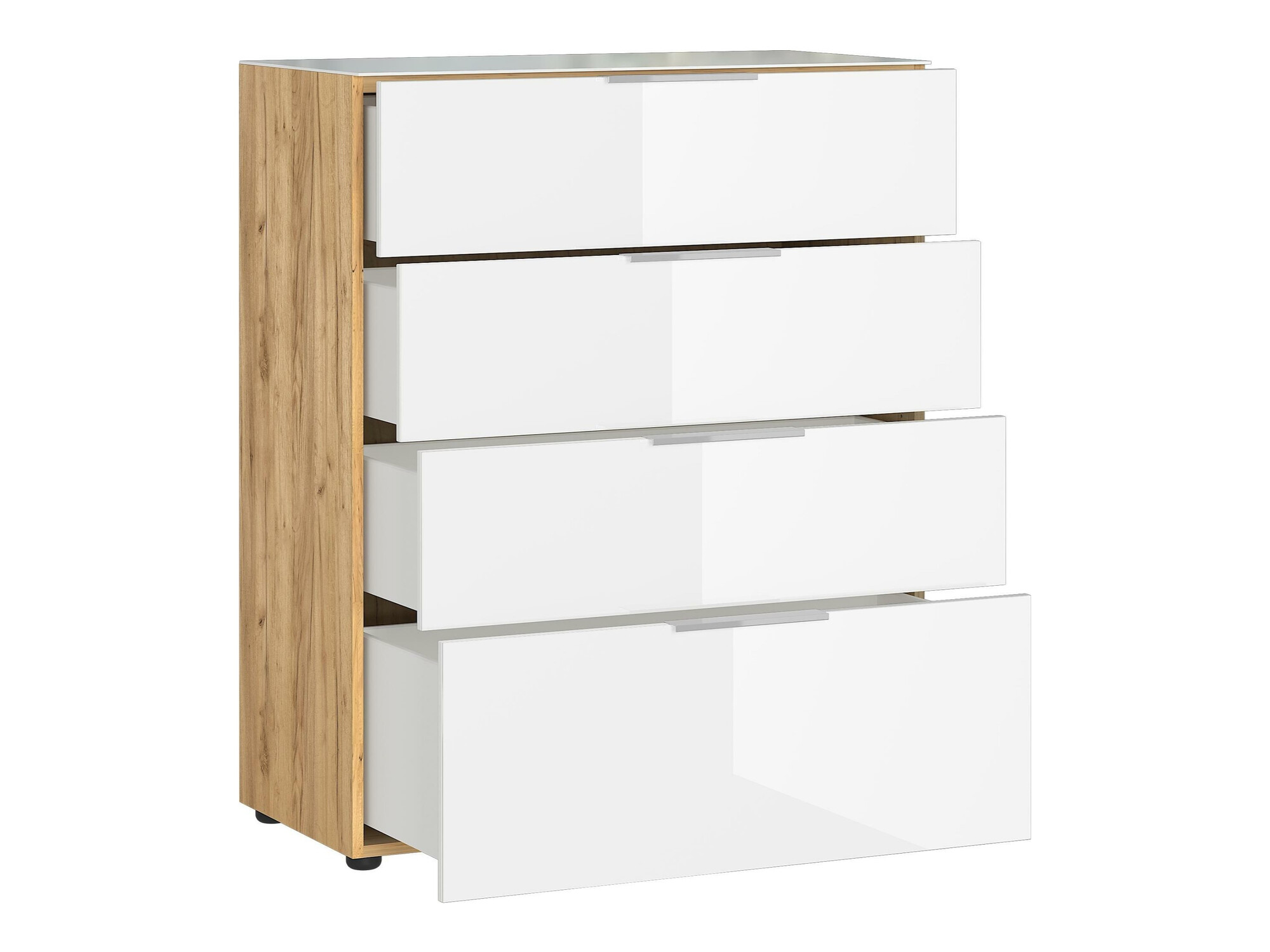 Cómoda Sacramento 299 (Blanco brillante + Navarra roble)