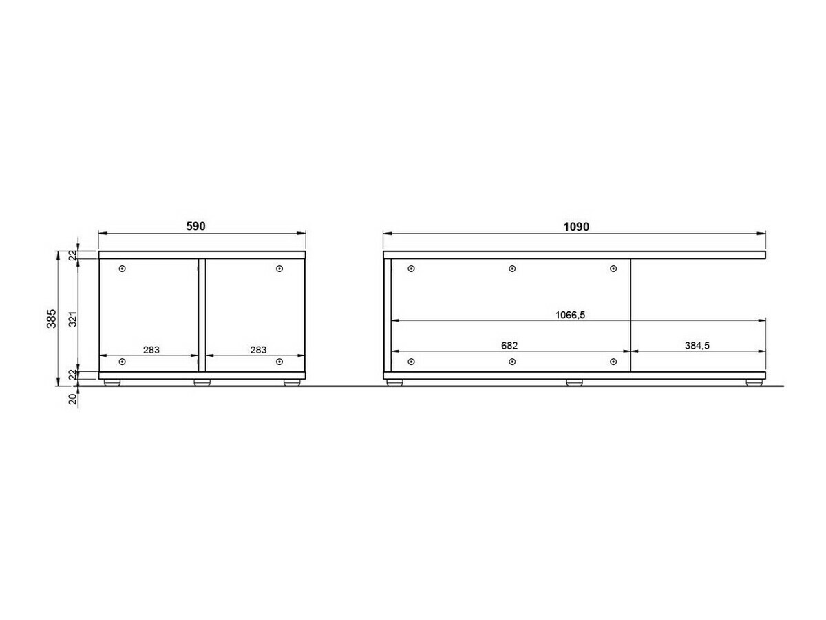 Mesa de centro Revteno 109 (Gris claro+ Nuez)