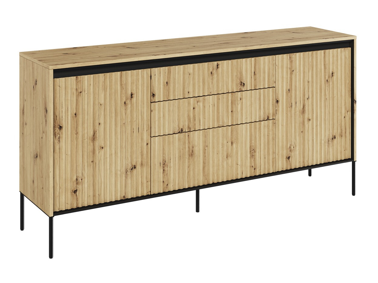 Cómoda Fernolu 100 (Roble Artisan + Negro)