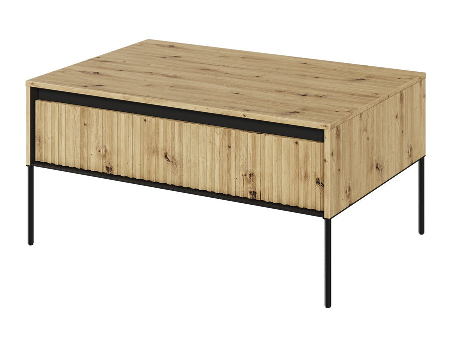 Mesa de centro Fernolu 110 (Roble Artisan + Negro)