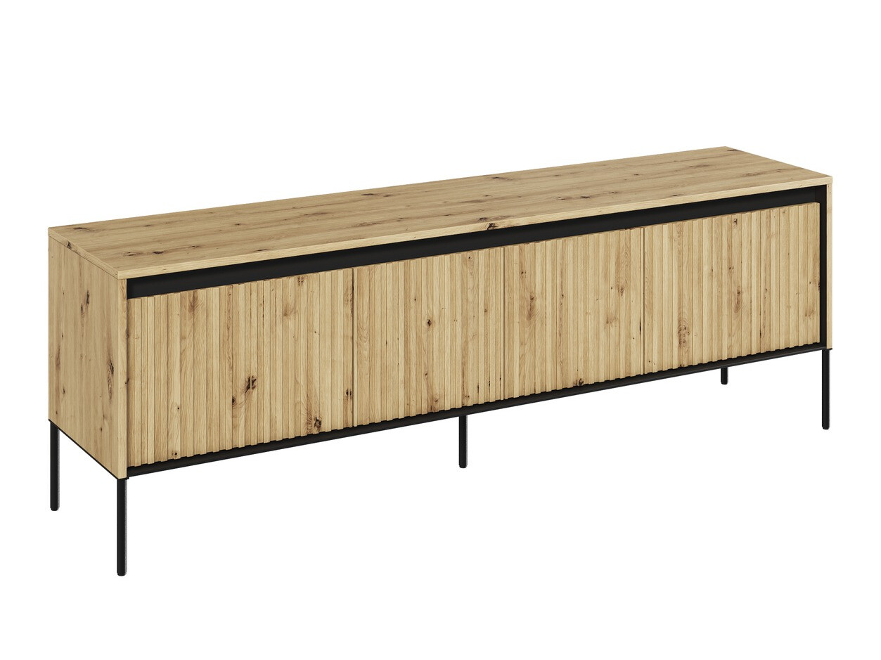 Mueble TV Fernolu 104 (Roble Artisan + Negro)