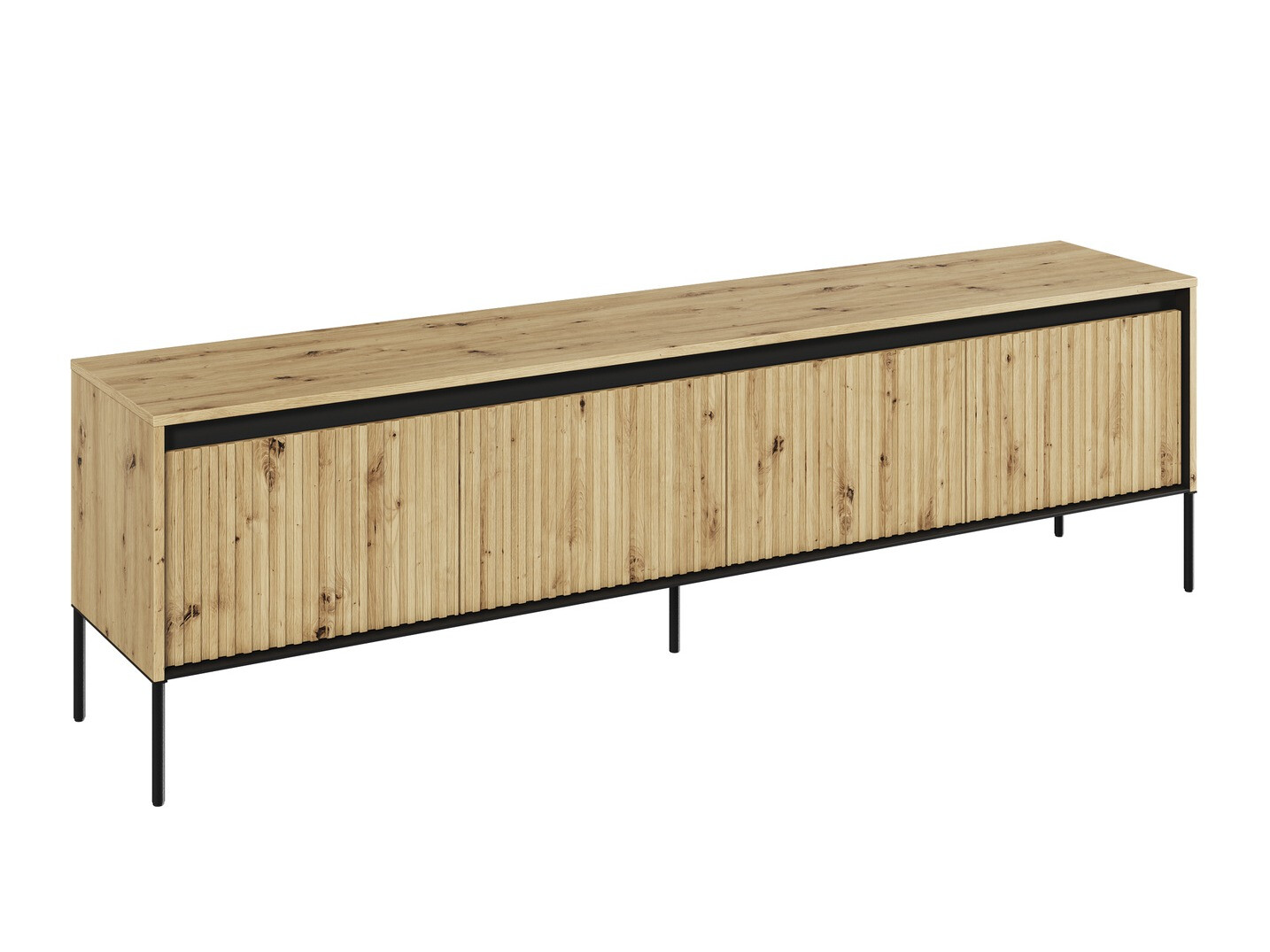Mueble TV Fernolu 105 (Roble Artisan + Negro)