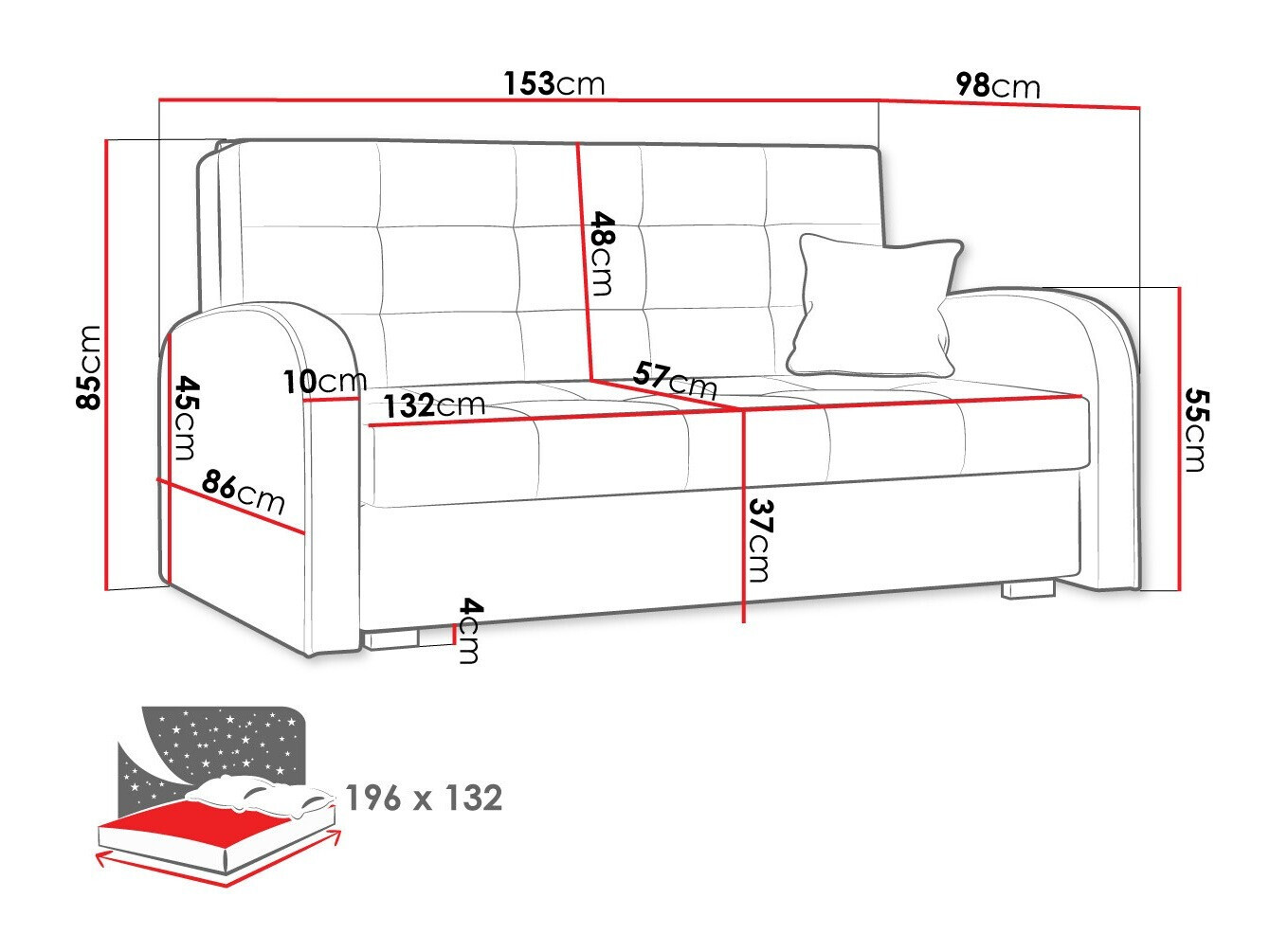 Sofá cama Silona III (Aragon 03)