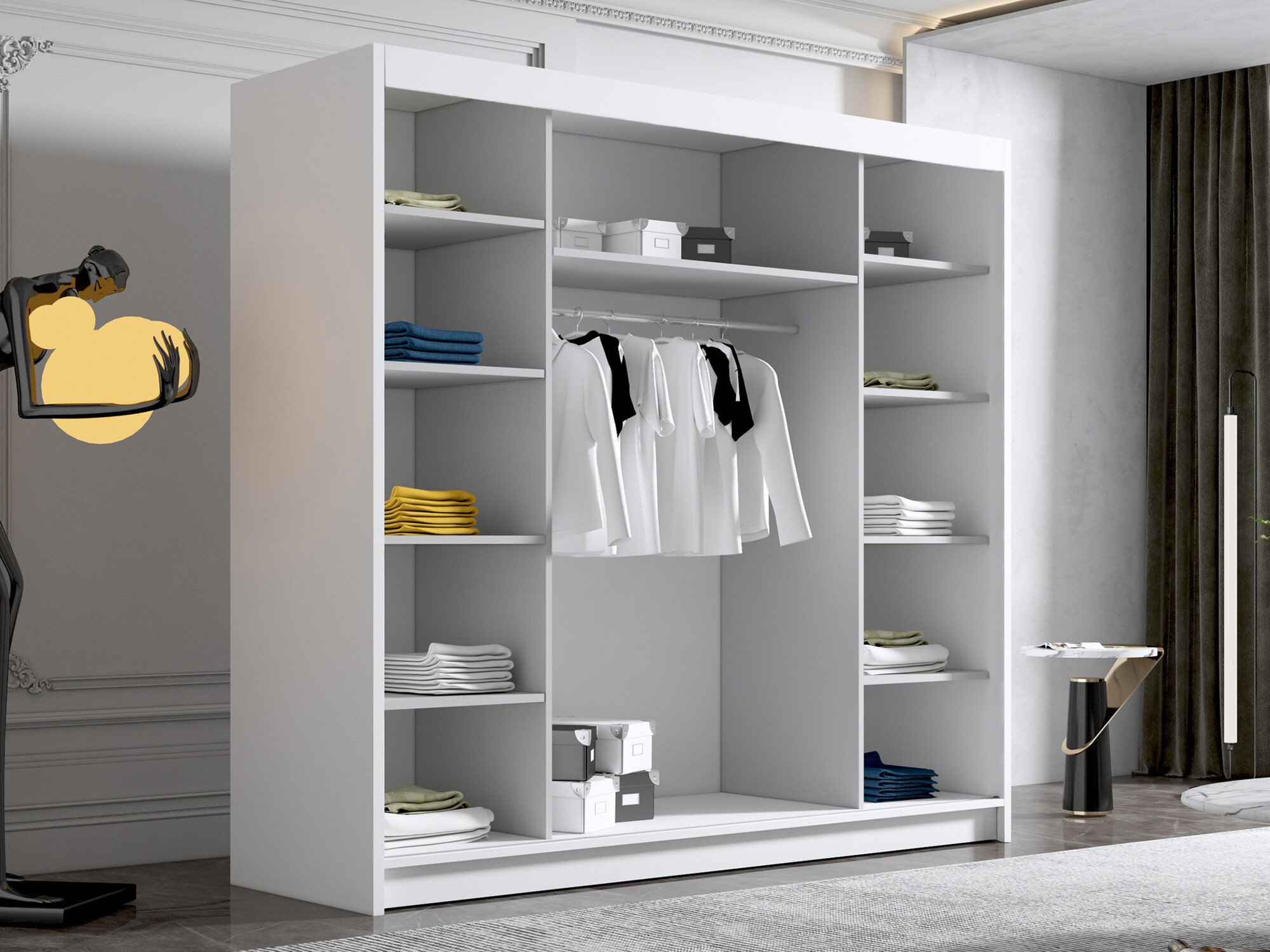 Armario Closico 185 (Negro + Blanco)