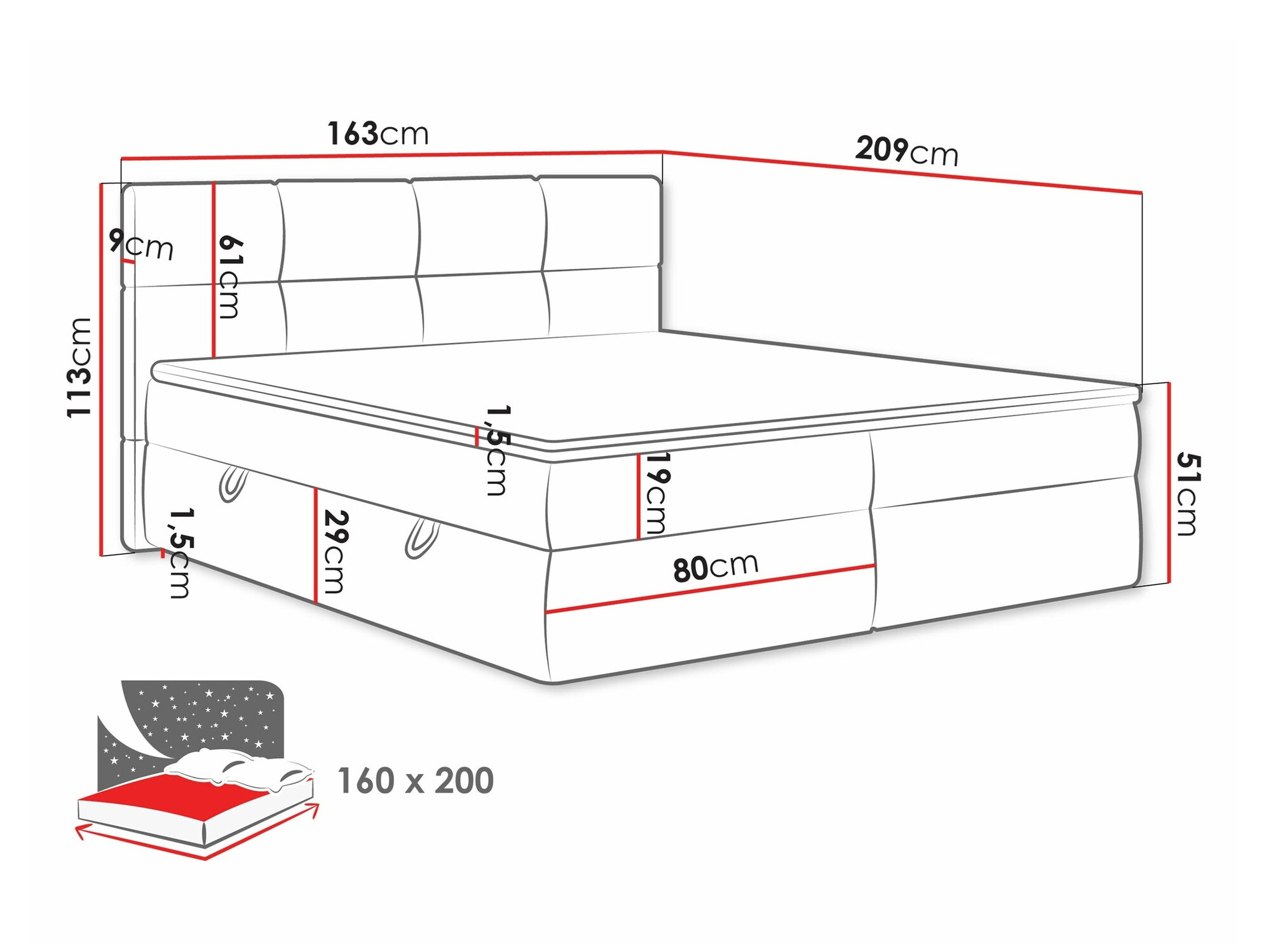 Cama continental ComfiDream 187 (Curio 99)