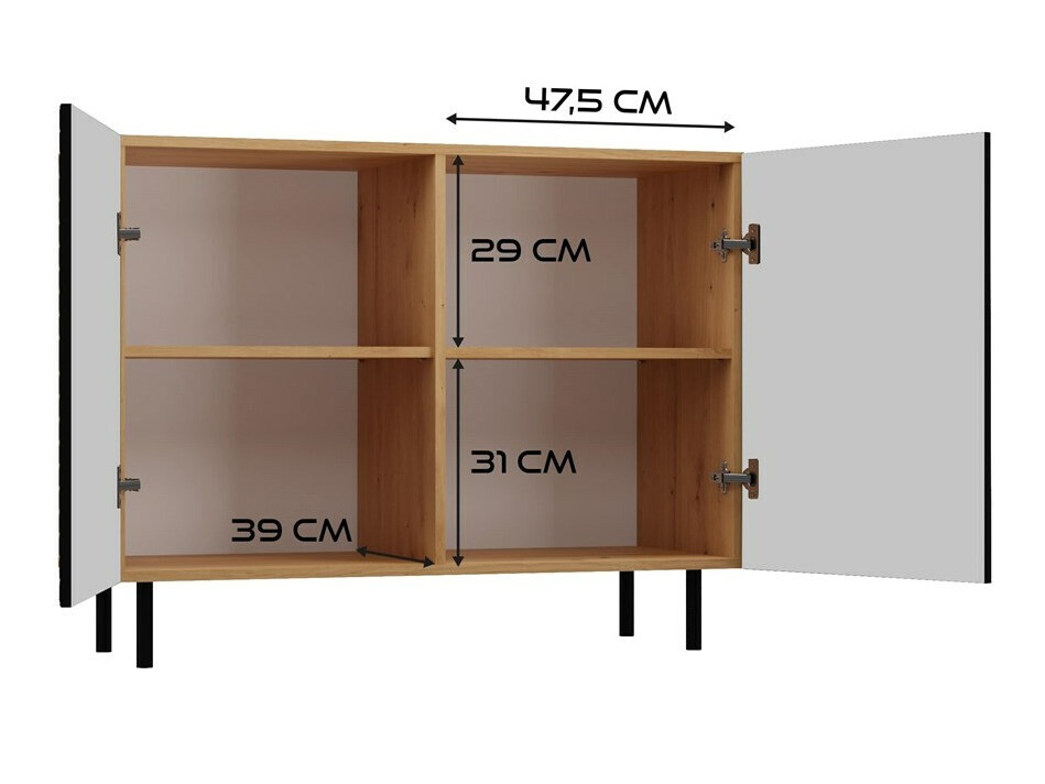 Aparador Romseru 101 (Negro + Roble Artisan)