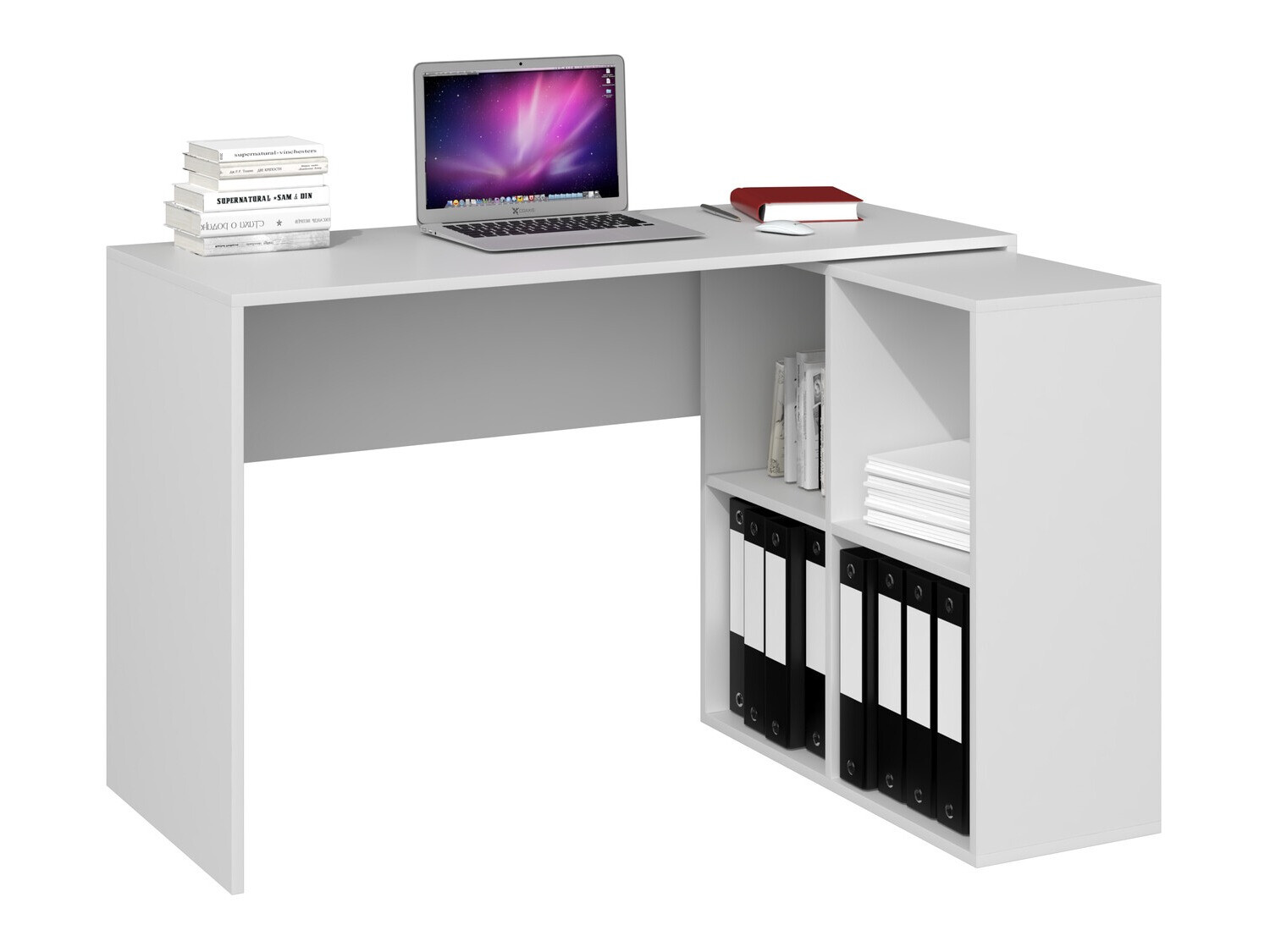 Mesa de ordenador esquinera Mandeville 125 (Mate blanco)