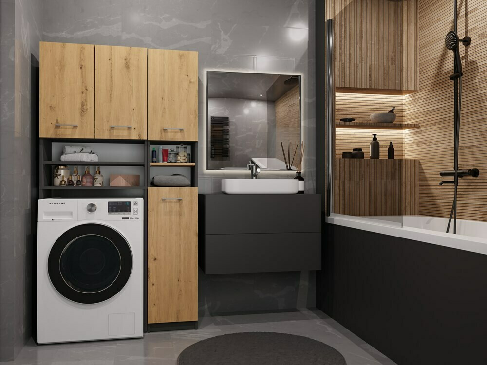 Estantería para baño Mandeville 128 (Roble Artisan)