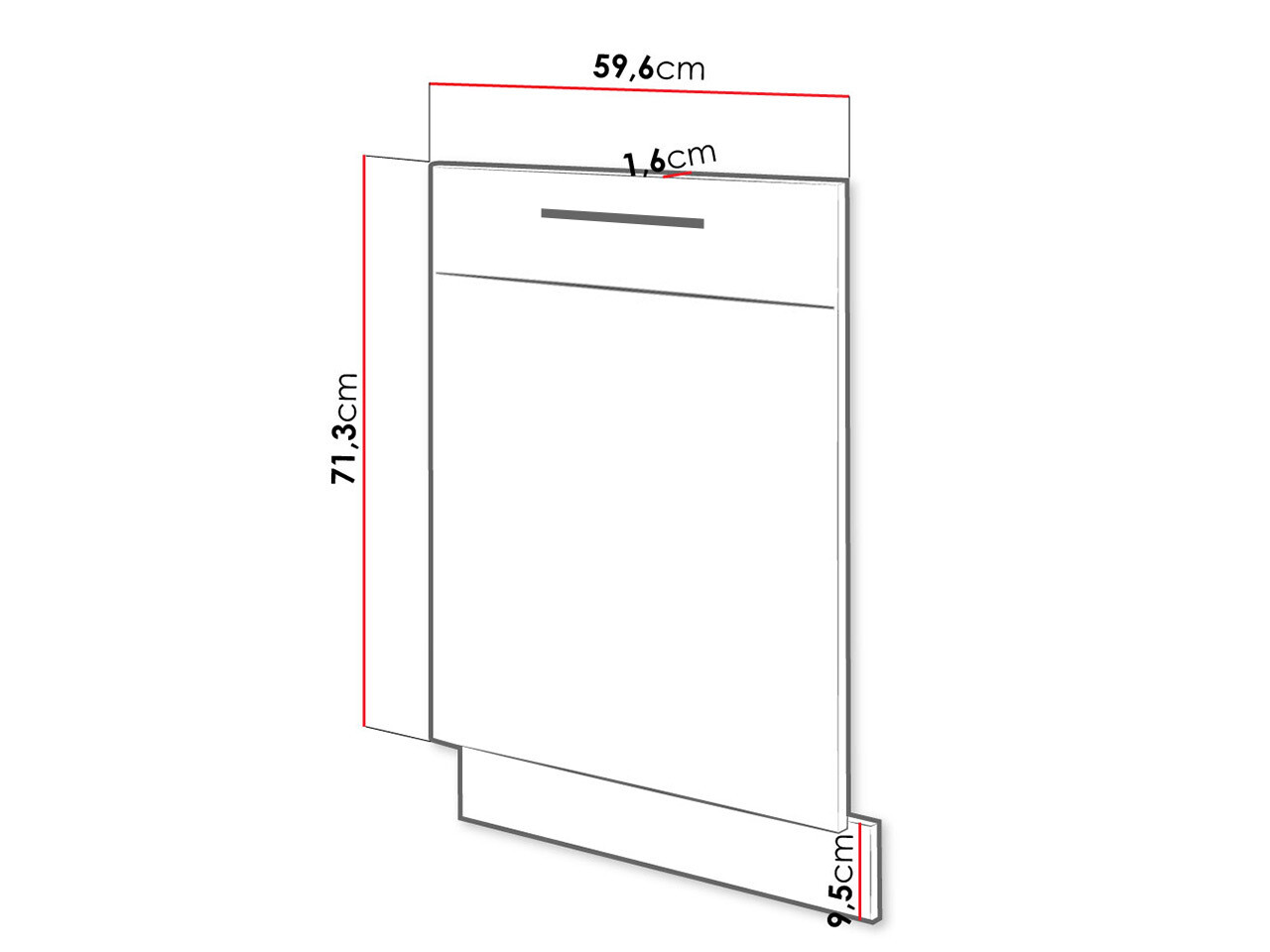 Puerta del lavavajillas Wood Grey 107