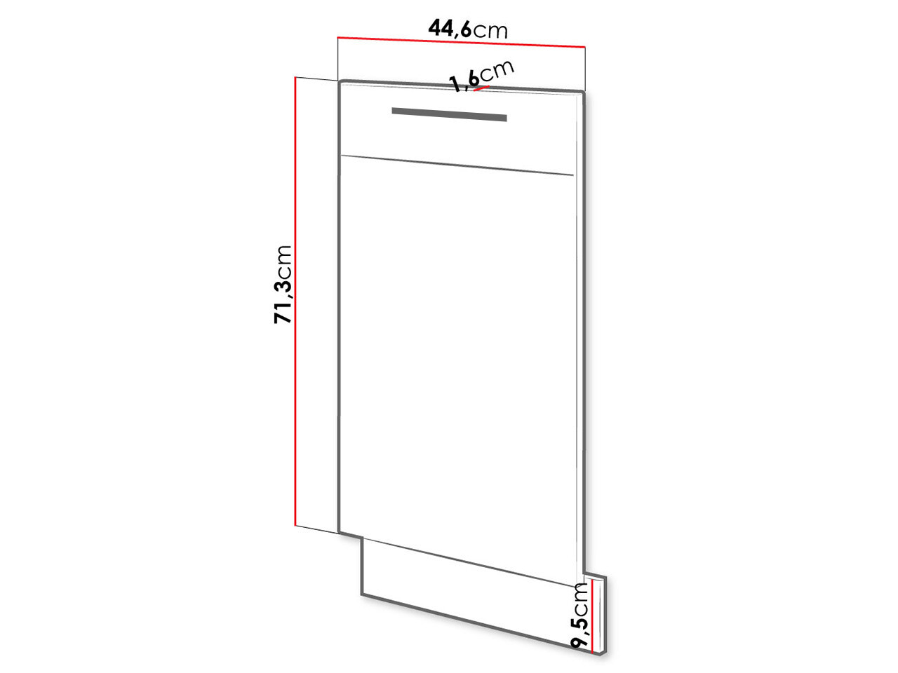 Puerta del lavavajillas Wood White 104