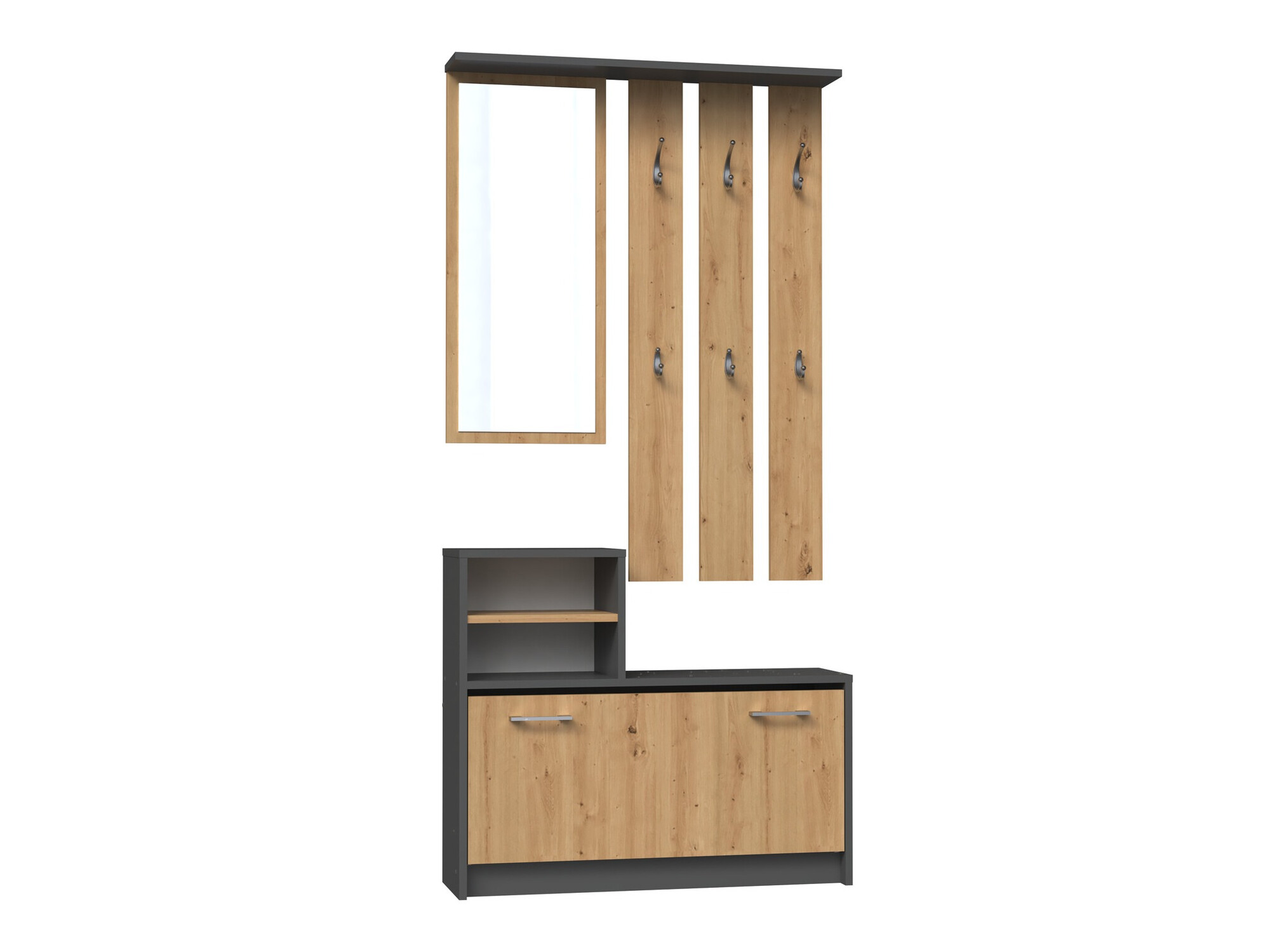 Conjunto para recibidor Mandeville 144 (Roble Artisan + Antracita)