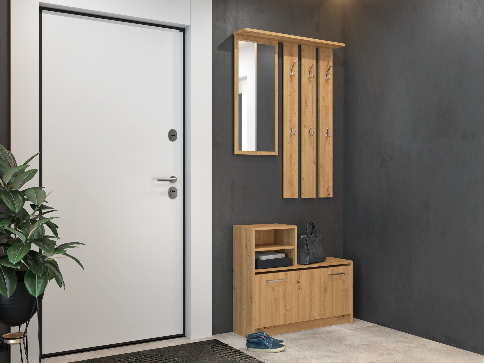 Conjunto para recibidor Mandeville 144 (Roble Artisan)