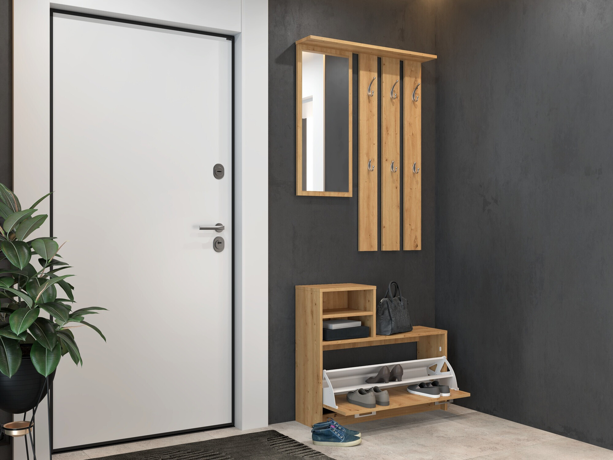 Conjunto para recibidor Mandeville 144 (Roble Artisan)