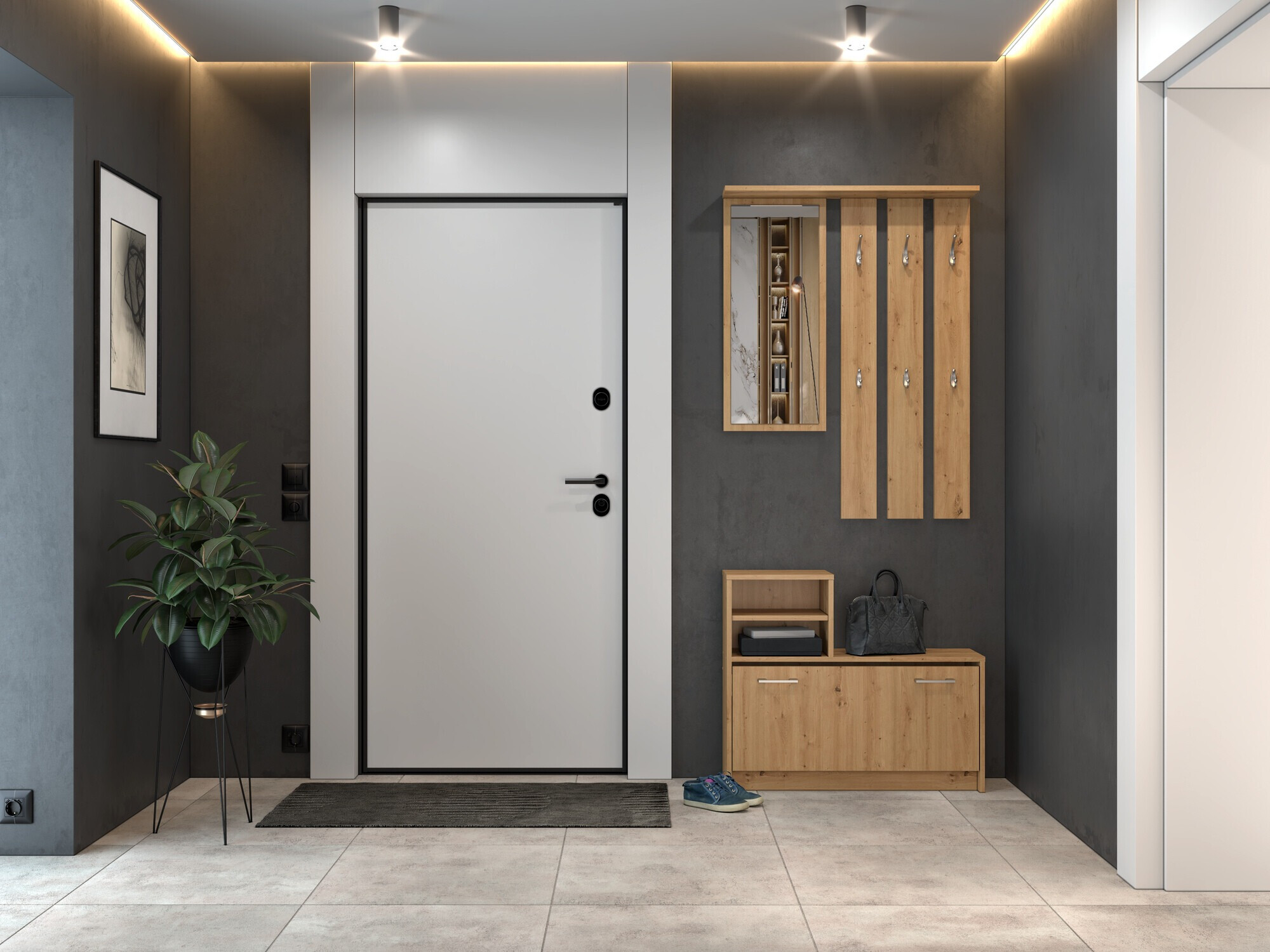 Conjunto para recibidor Mandeville 144 (Roble Artisan)