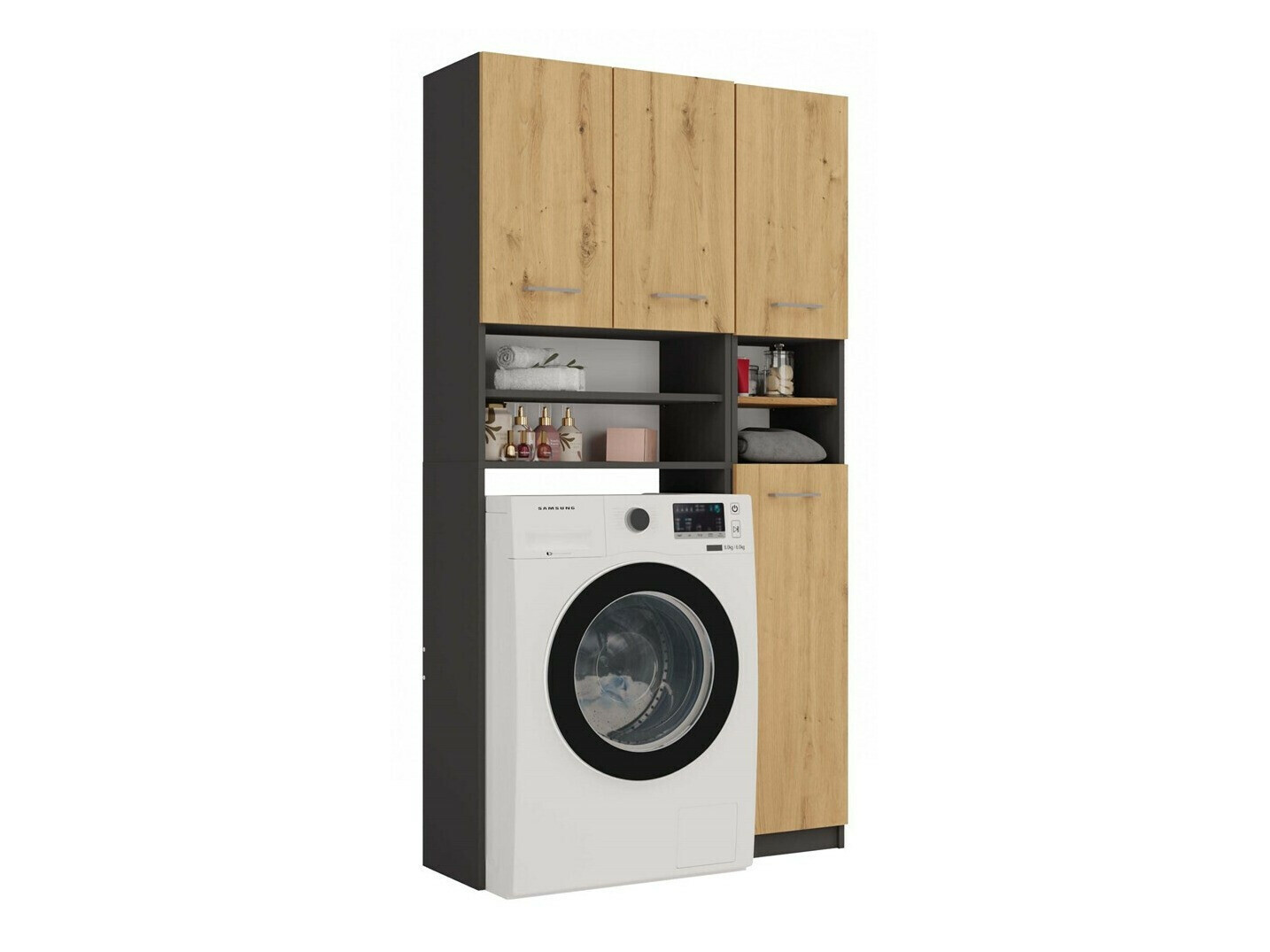 Estantería para baño Mandeville 128 (Antracita + Roble Artisan)