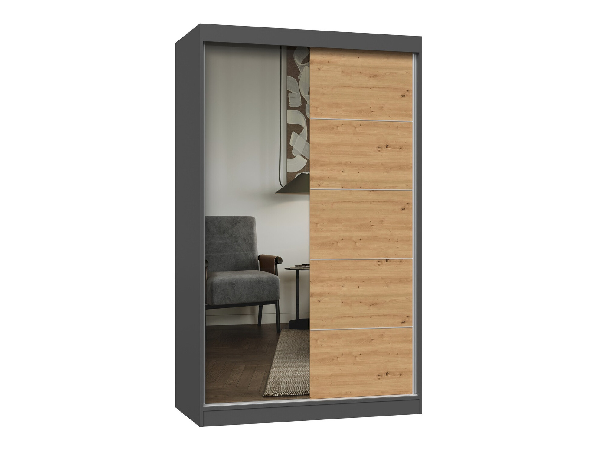 Armario Mandeville 157 (Antracita + Roble Artisan)
