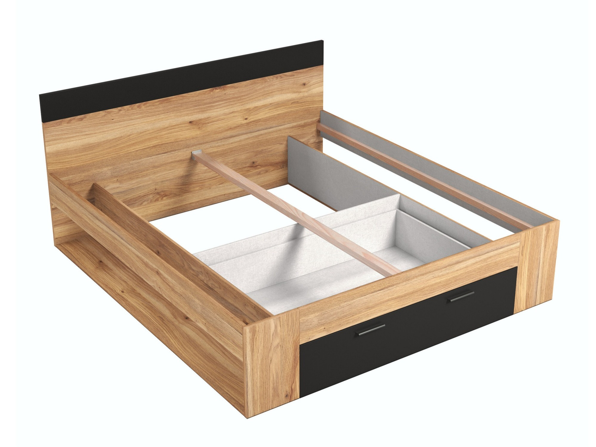 Cama Melvele 108 (Roble + Negro)