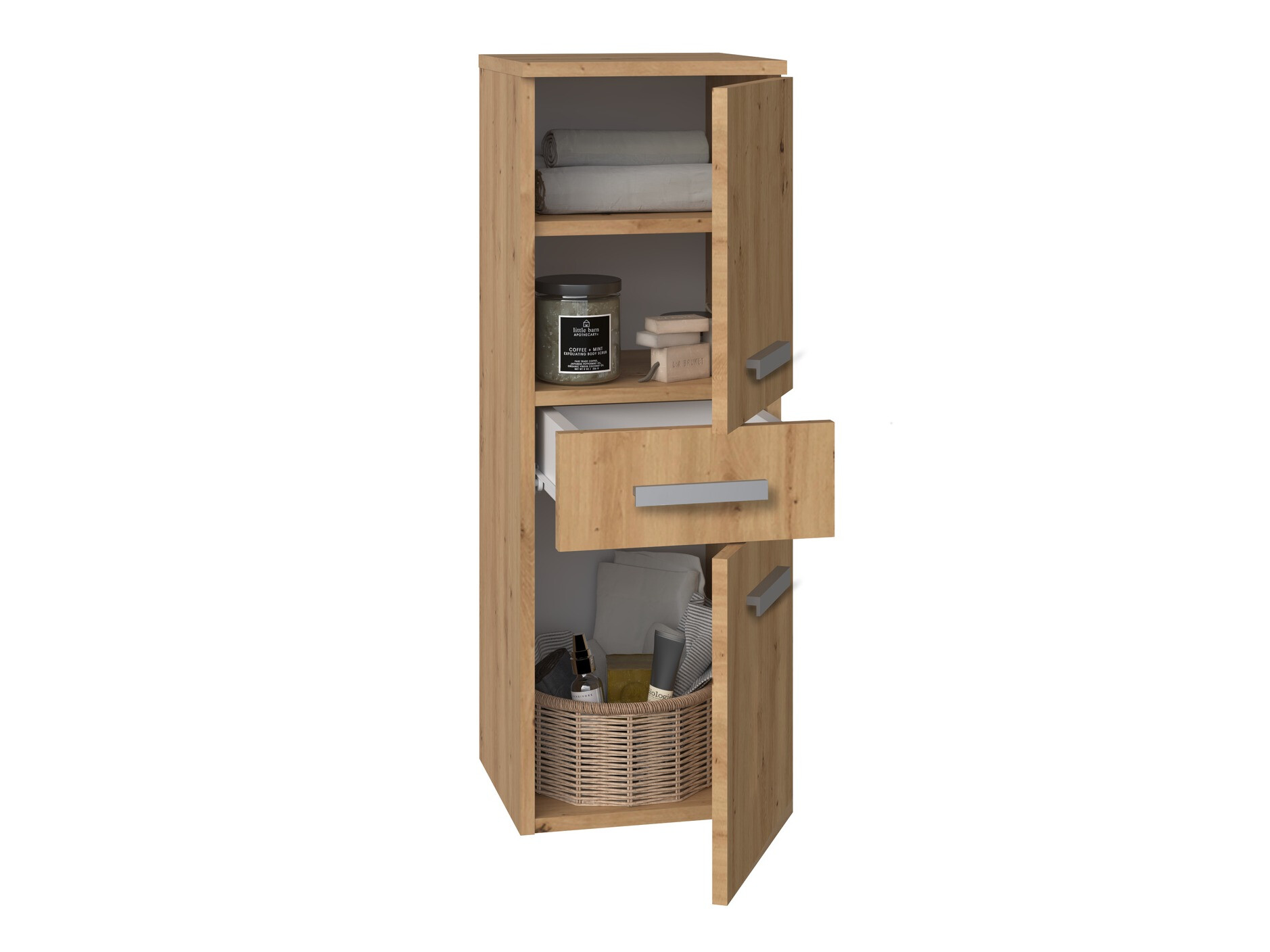 Armario de pie para baño Nolmaru 108 (Roble Artisan)