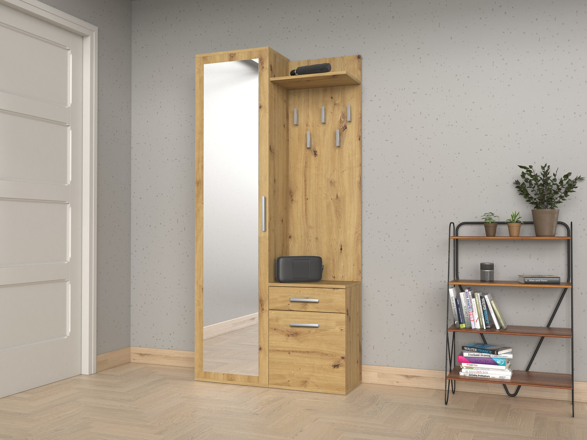 Conjunto para recibidor Mandeville 129 (Roble Artisan)