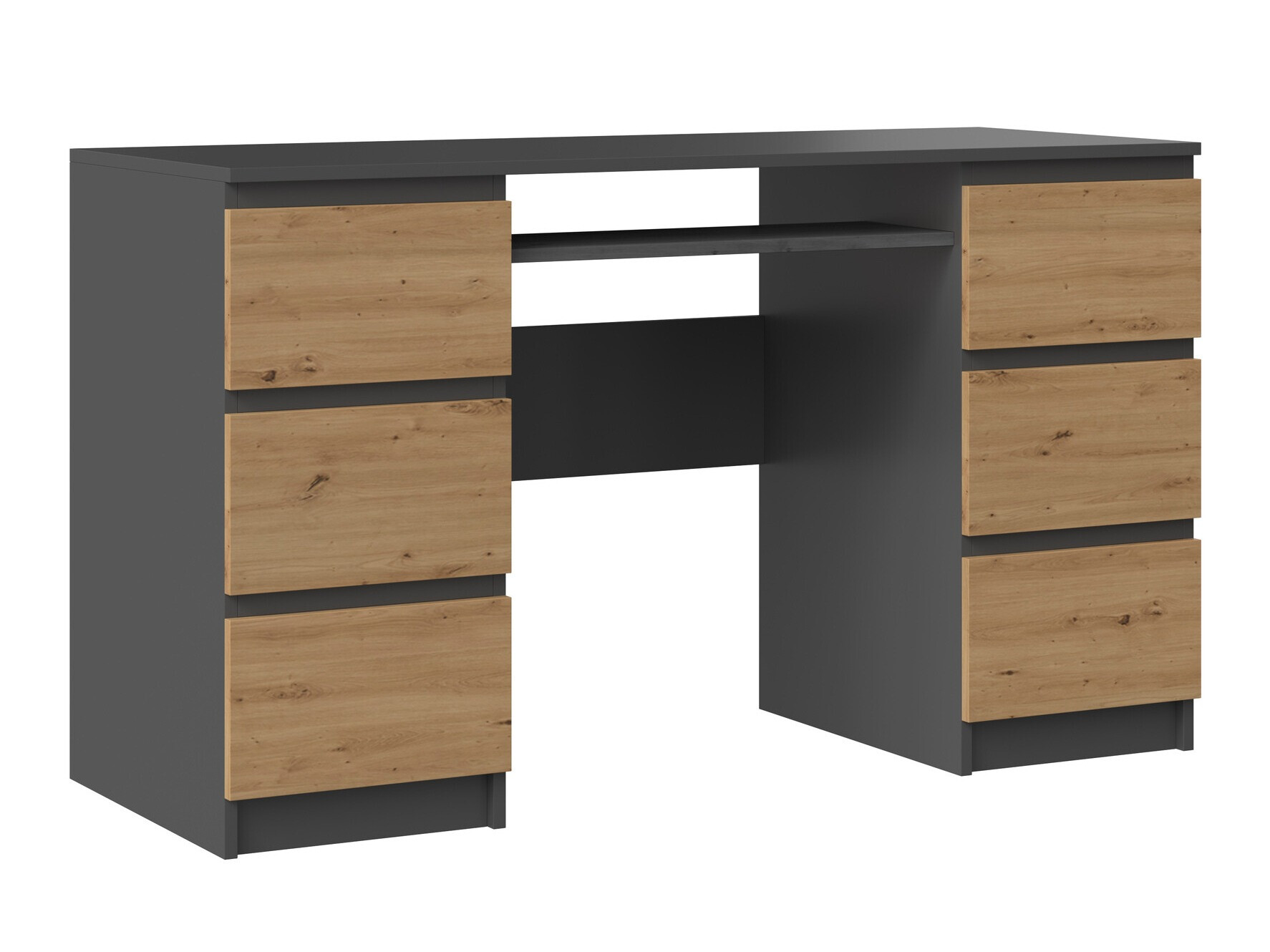 Mesa de oficina Mandeville 178 (Antracita + Roble Artisan)