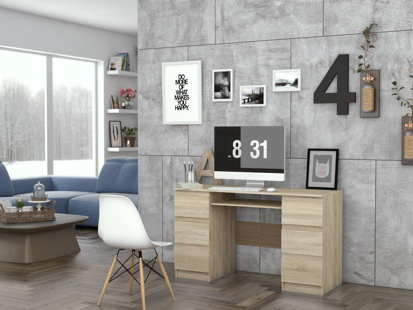 Mesa de oficina Mandeville 178 (Roble Sonoma)