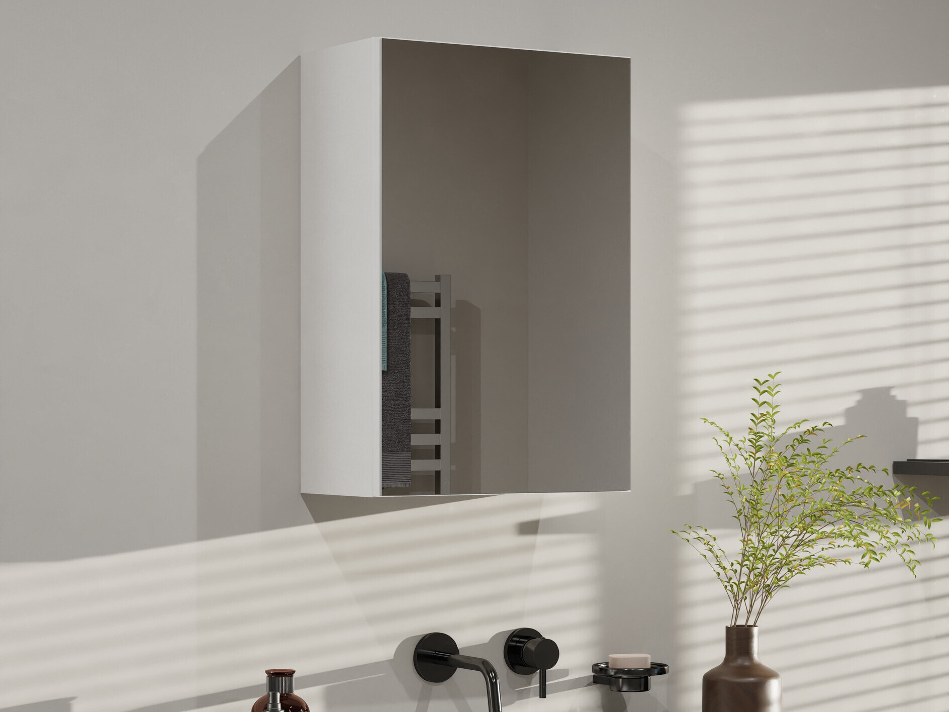 Mueble para baño con espejo Balelbo 100 (Blanco)