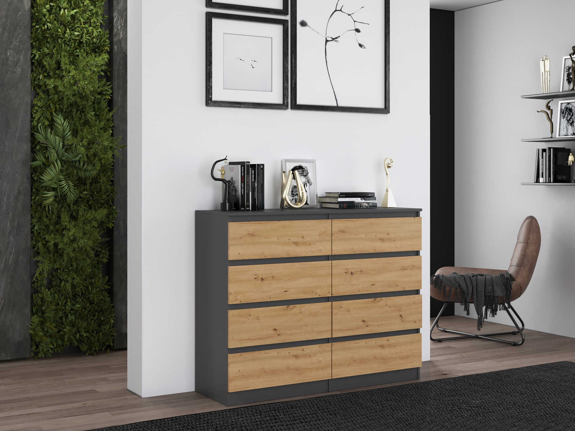 Cómoda Elbvelu 101 (Antracita + Roble Artisan)