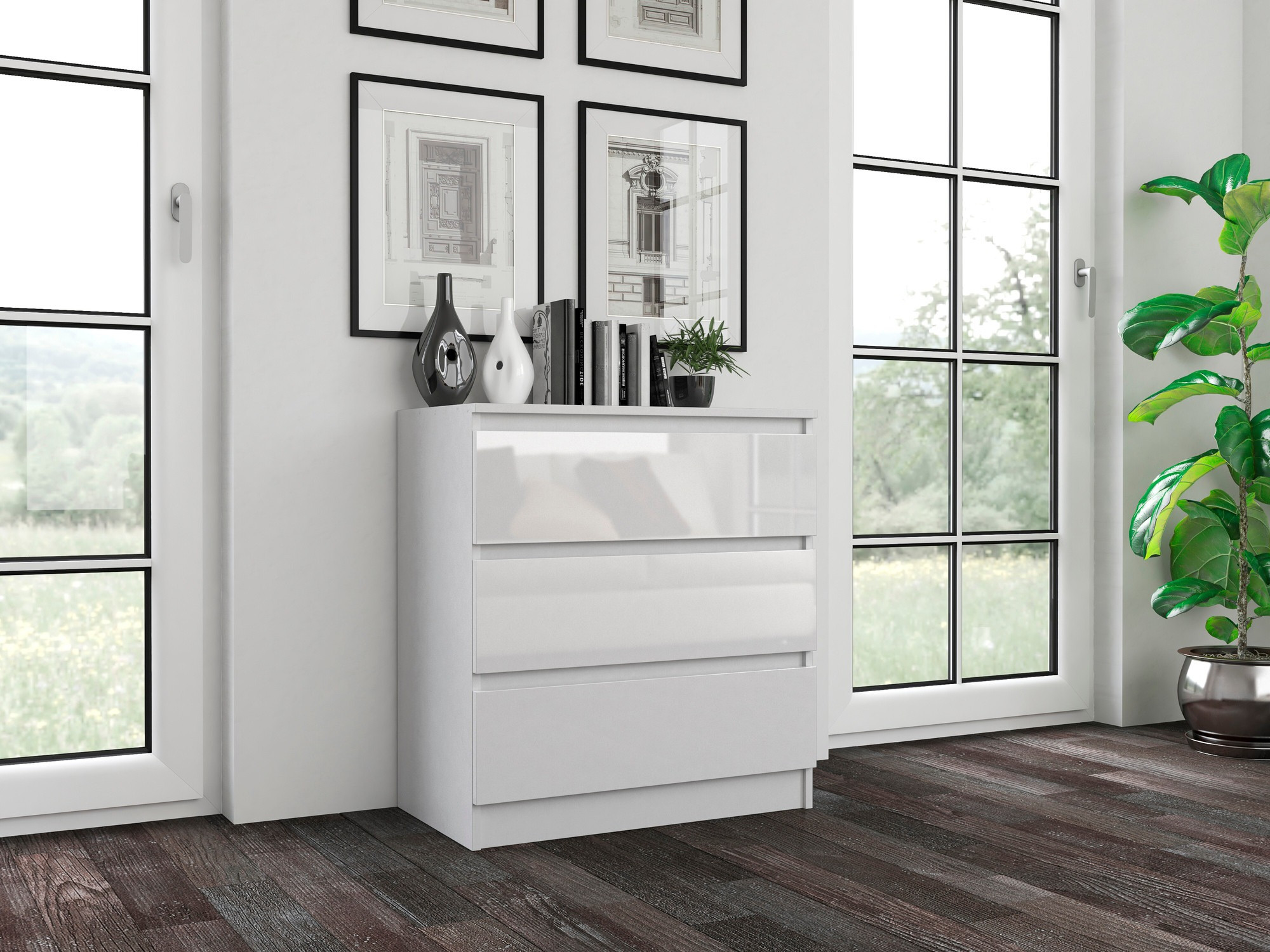 Cómoda Elbvelu 106 (Blanco brillante)