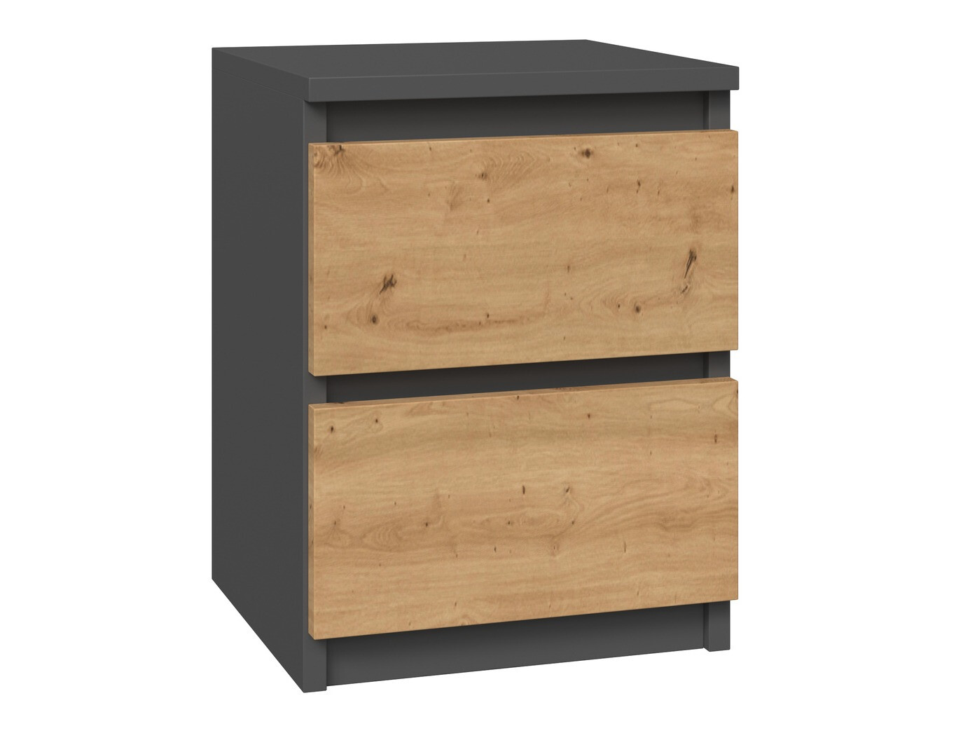 Mesilla de noche Elbvelu 107 (Antracita + Roble Artisan)