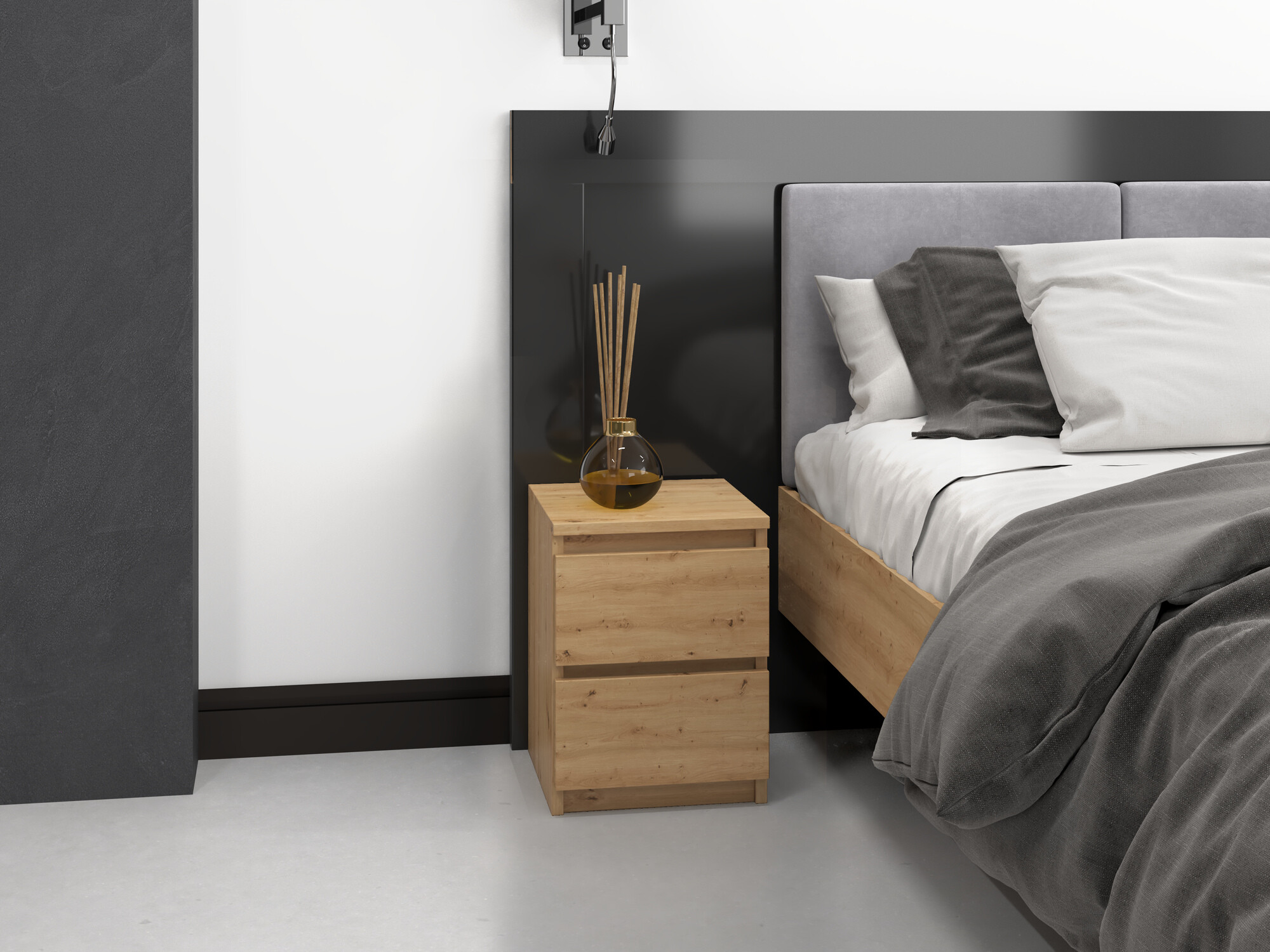 Mesilla de noche Elbvelu 107 (Roble Artisan)