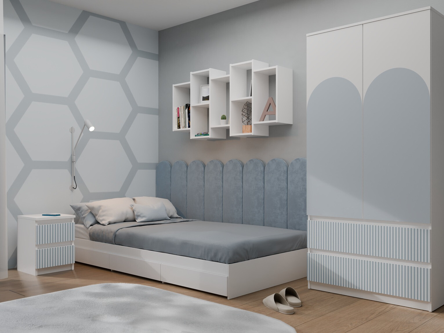 Mesilla de noche Mortore 103 (Azul)