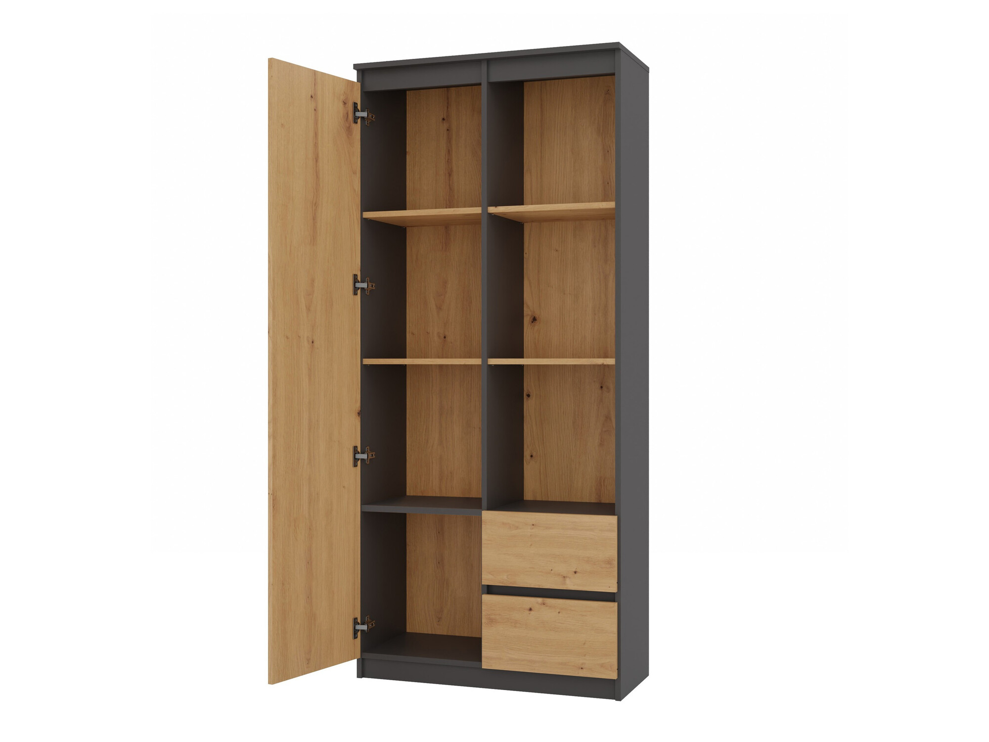 Estantería Mandeville 182 (Antracita + Roble Artisan)