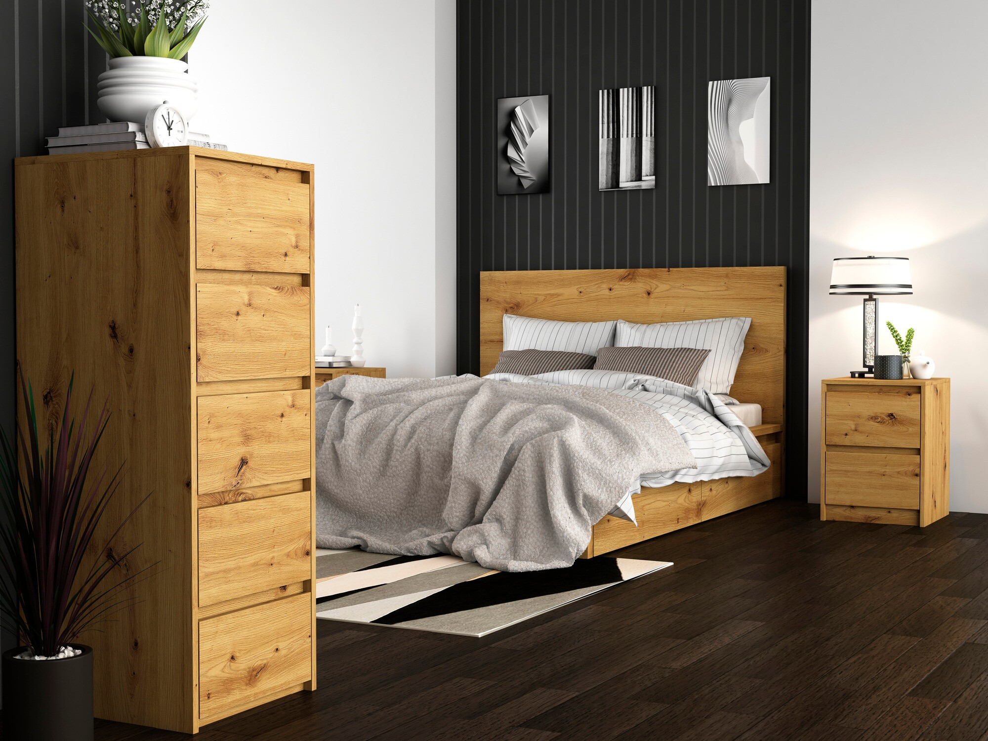 Mesilla de noche Mandeville 187 (Roble Artisan)