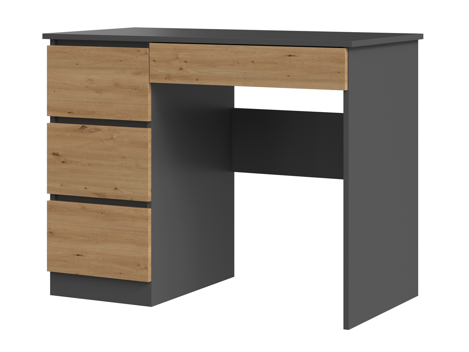 Mesa de oficina Elbvelu 108 (Antracita + Roble Artisan)